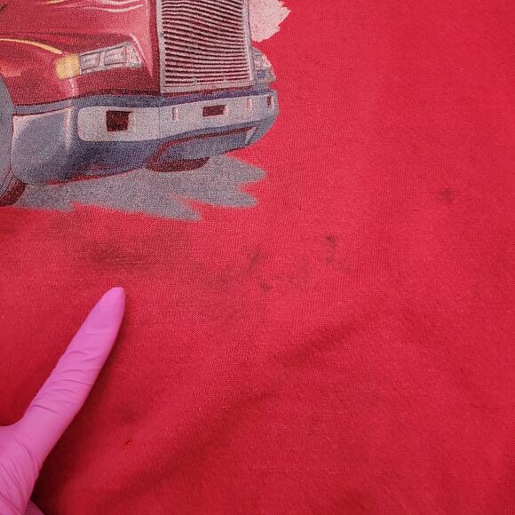 Vintage 90s LEE US-Eagle Truck Sweatshirt 2XL 28x28 Boxy Red - Picture 8 of 16